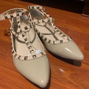 Studded, nude flats (Valentino dupe)